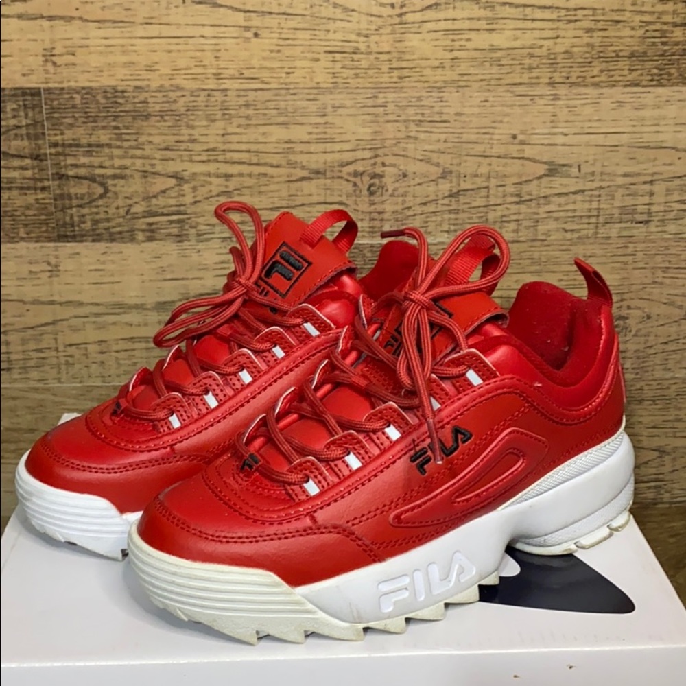 NWOB Red Fila Disruptors